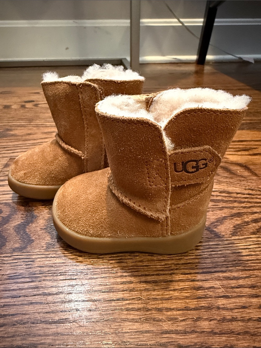 UGG Toddler Chestnut Suede Shearling Boots